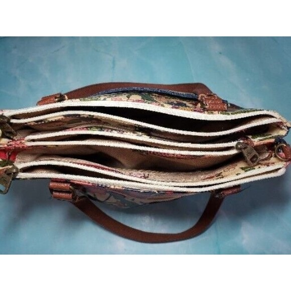 SAKROOTS Shoulder Bag BOHO FLOWER POWER Maroon Crimson Peace Floral EXCELLENT - Picture 12 of 15